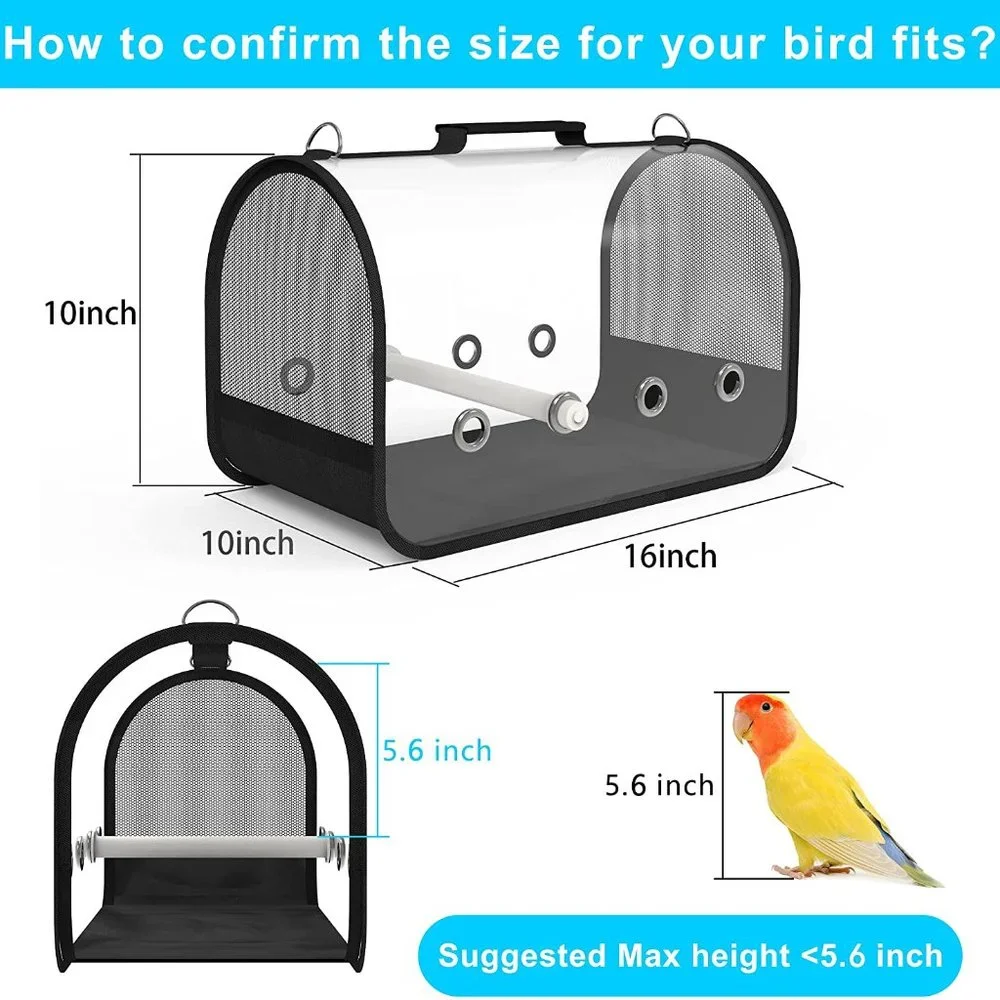 Final Sale- Small Animal Carrier Breathable Travel Cage W/Perch Mesh Folding Bag